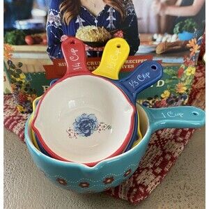 pioneer women 4 piece ceramic measuring scoops